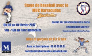Flyer stage février baseball Montpellier 2017